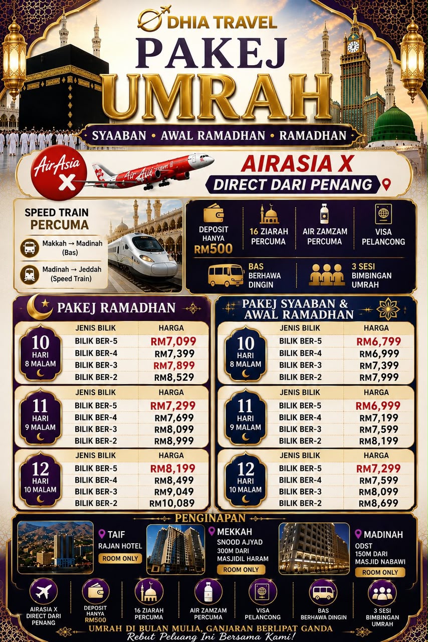 Pakej Syaaban • Awal Ramadhan • Ramadhan